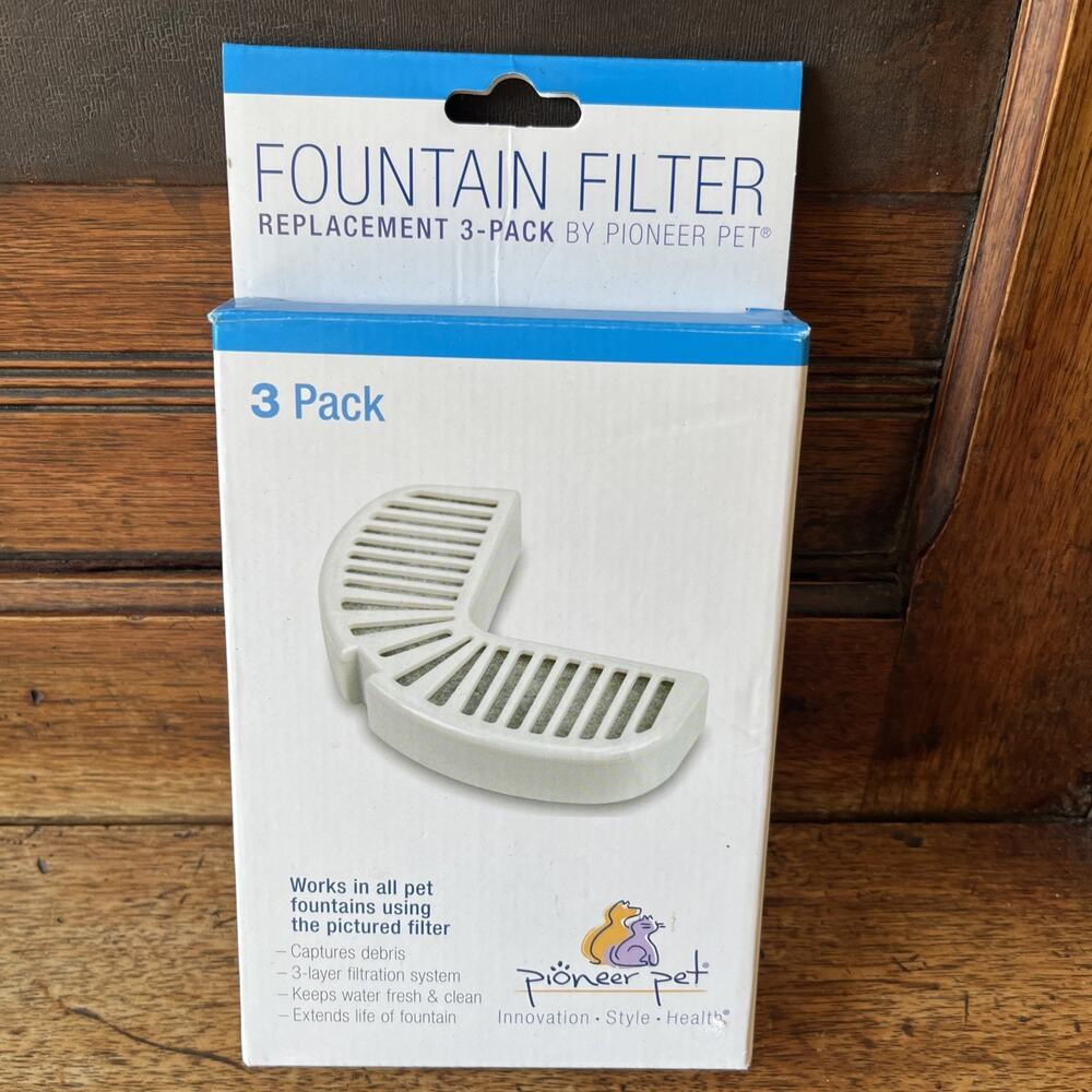 NEW Pioneer Pet Fountain Replacement Water Filters 3 Pack Part 3002 Dog Cat Q88